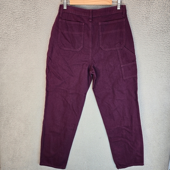 BP. + Wildfang Womens Jeans Sz 8 Purple Denim Utility Cargo Slight Barrel Leg - Picture 7 of 11